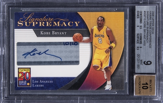 2005-06 Upper Deck Hawaii Trade Conference Signature Supremacy #SSP10 Kobe Bryant Signed Card (#10/10) - BGS MINT 9/BGS 10